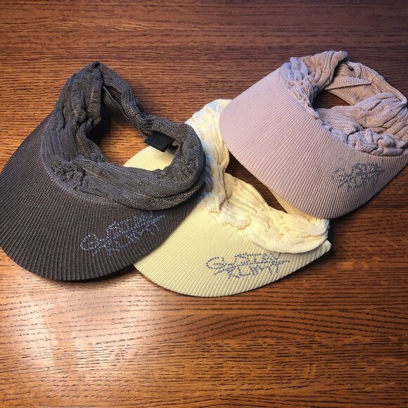 Lot of 3 Visor Hats Caps Empty-Top Hats Korean-style Gustav Klimt Rhinestone - Picture 1 of 8